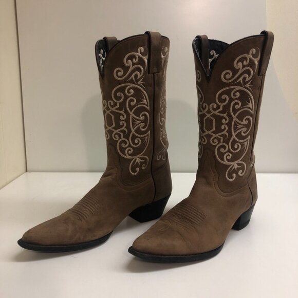 Tony Lama 11" Western Cowboy / Cowgirl Boot Embroidered Detail Women's Size 7.5 - Picture 5 of 12